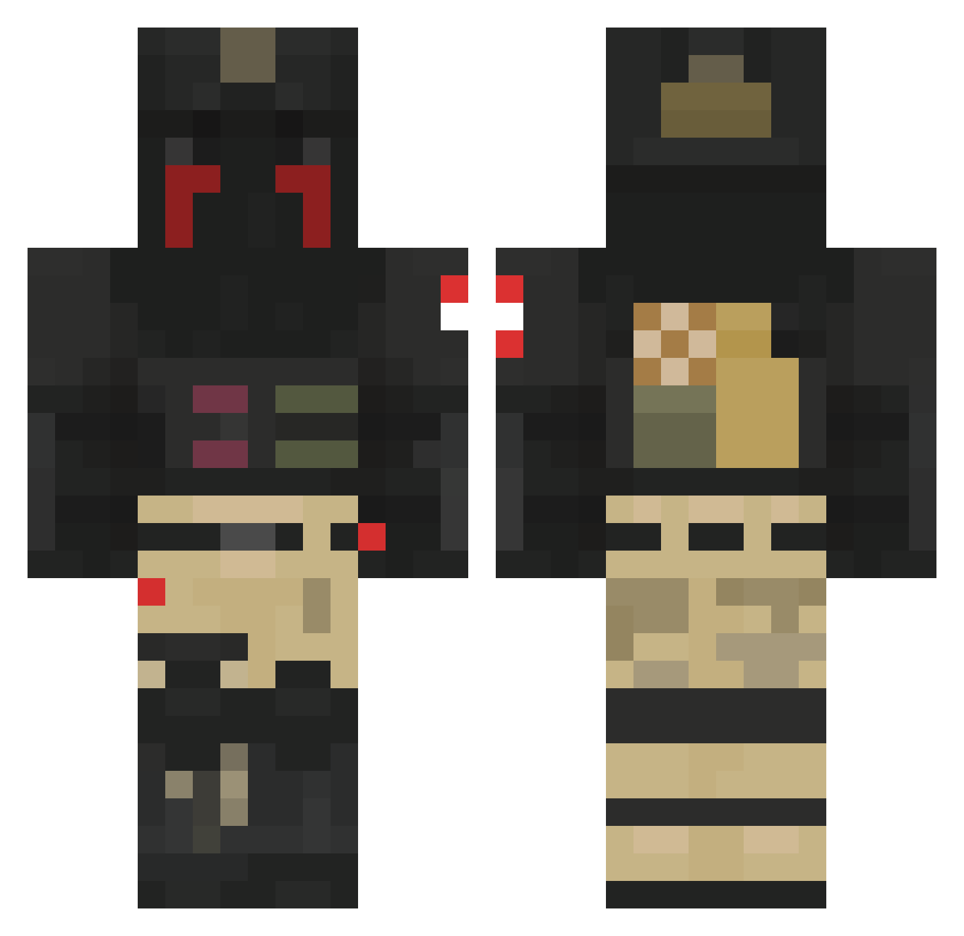 Hoficial Minecraft skin, front and back view