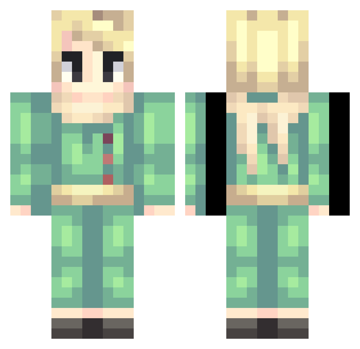 ze_nub Minecraft skin, front and back view