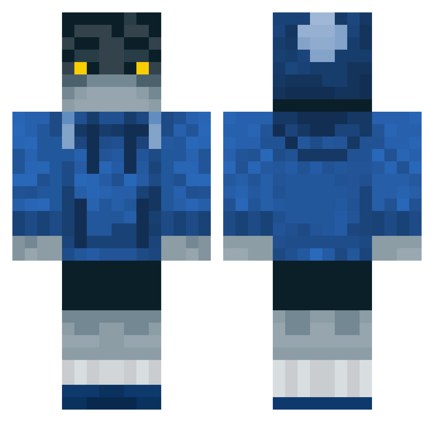 Bribees Minecraft skin, front and back view