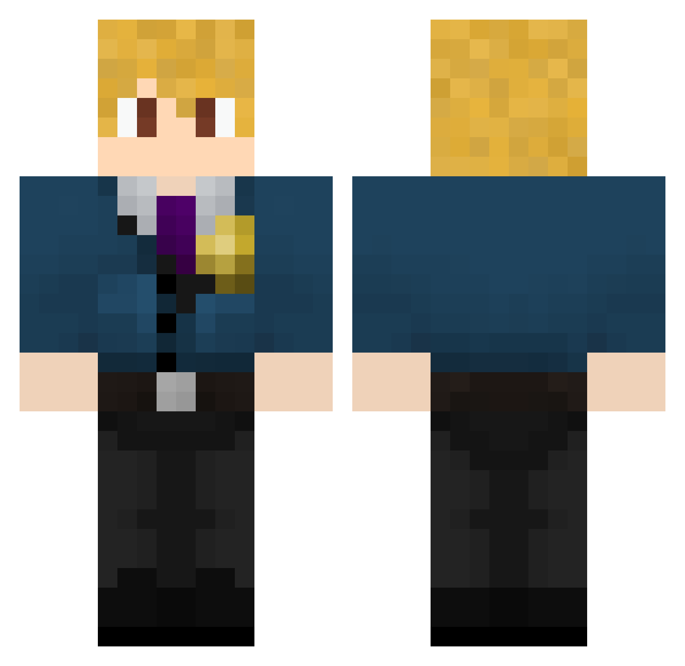 YTDreamTraveller Minecraft skin, front and back view