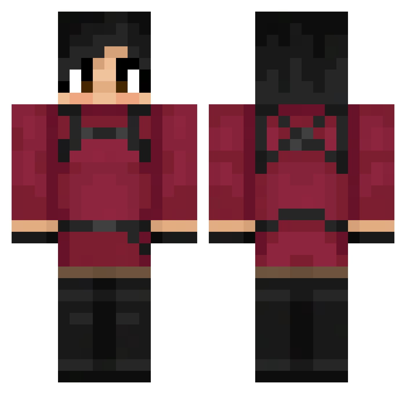 Doveira Minecraft skin, front and back view