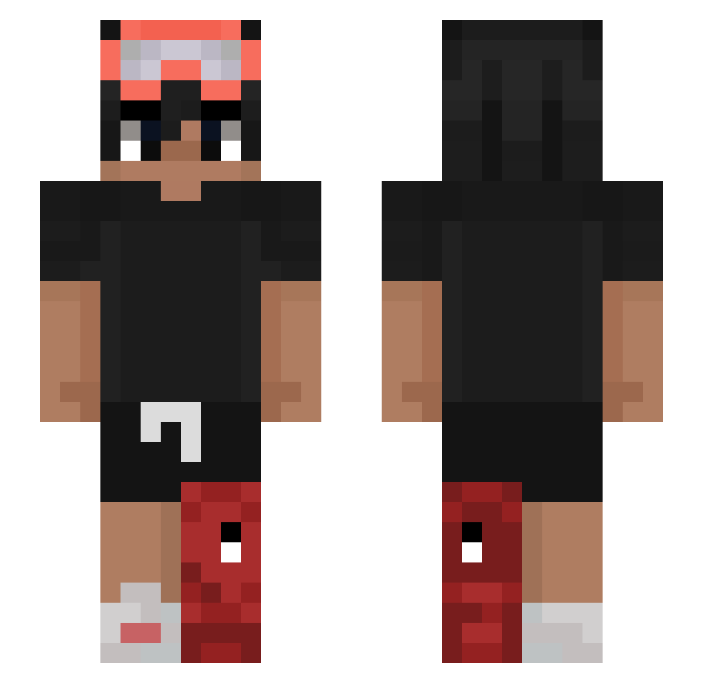 Biniolek Minecraft skin, front and back view