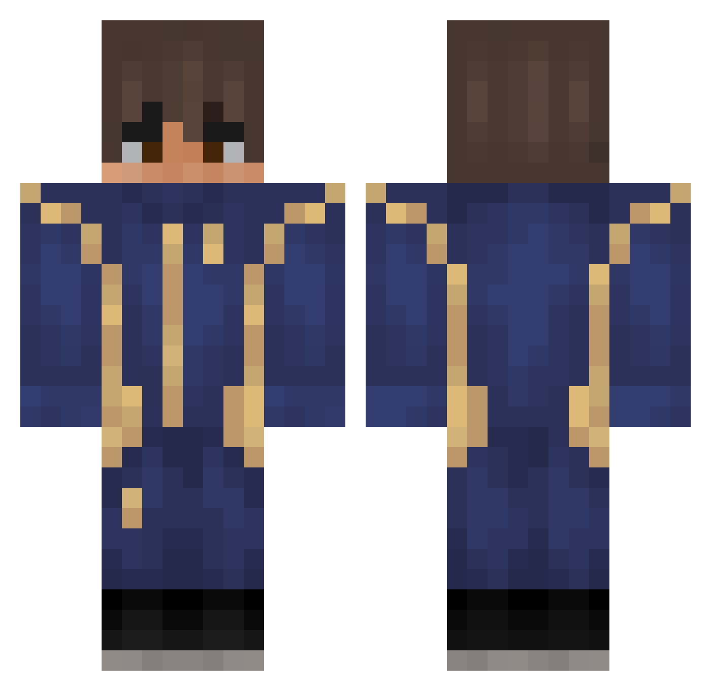 VisualAesthetic Minecraft skin, front and back view