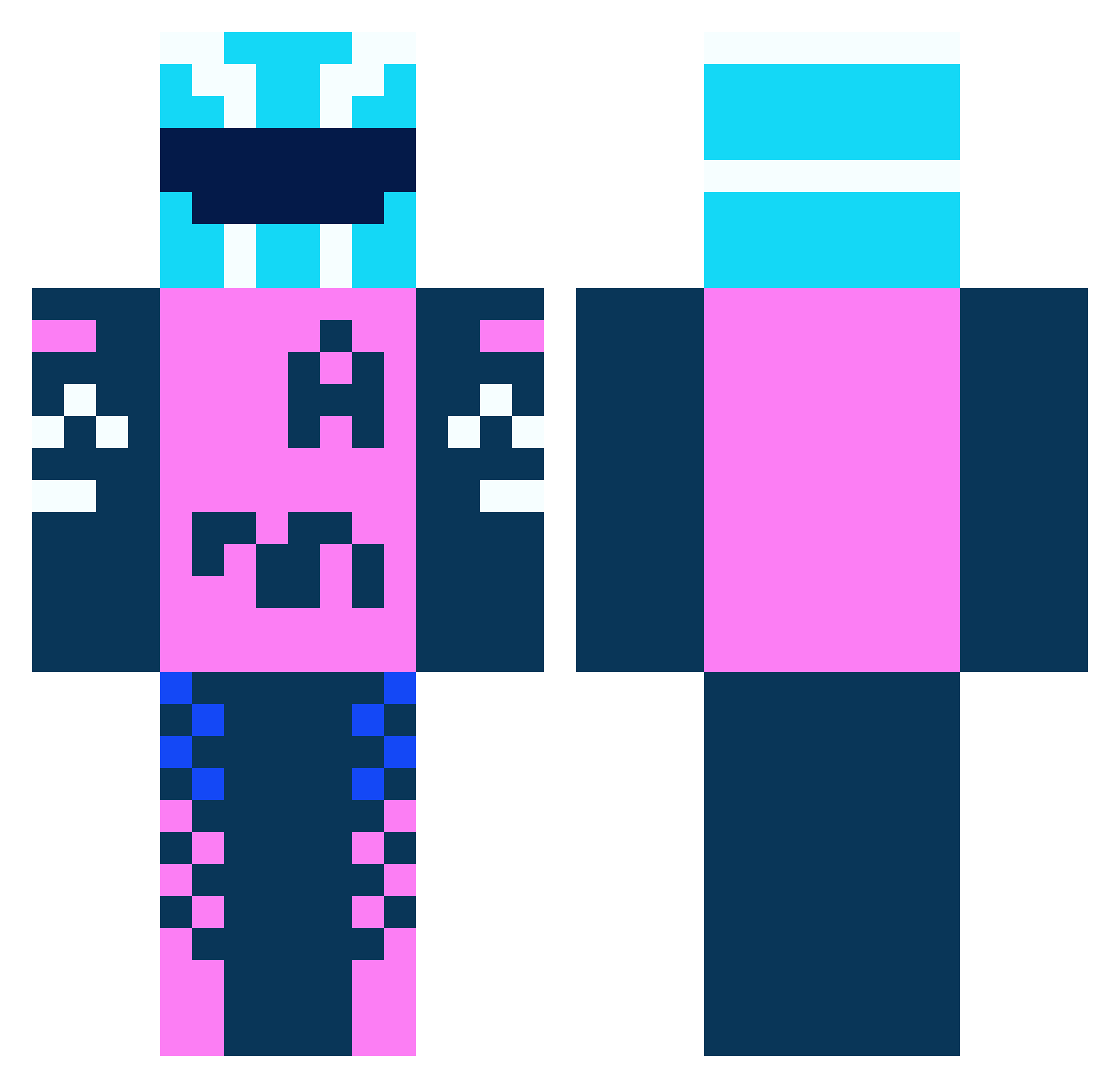 chaklevr Minecraft skin, front and back view