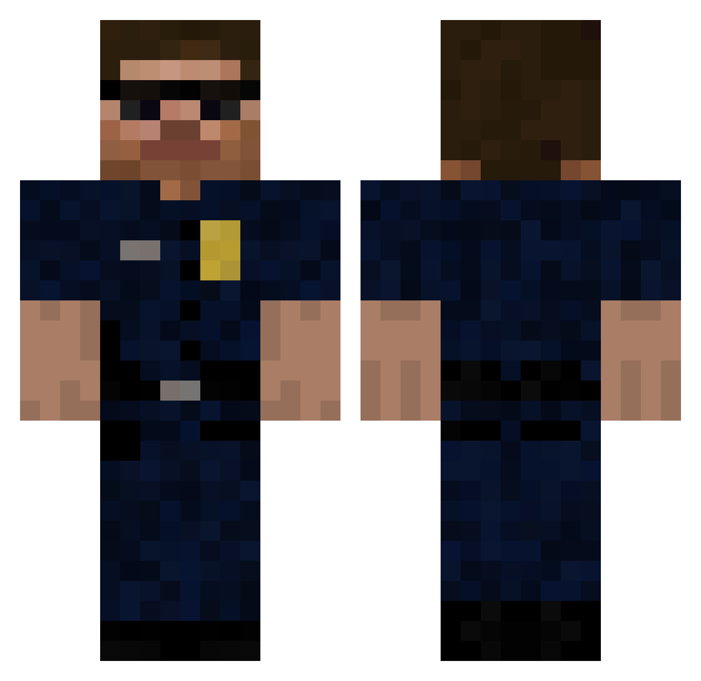 Ultimate_Robot Minecraft skin, front and back view