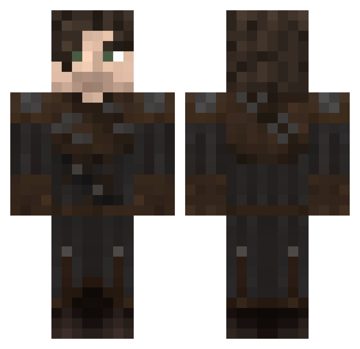 xxCoopahxx Minecraft skin, front and back view