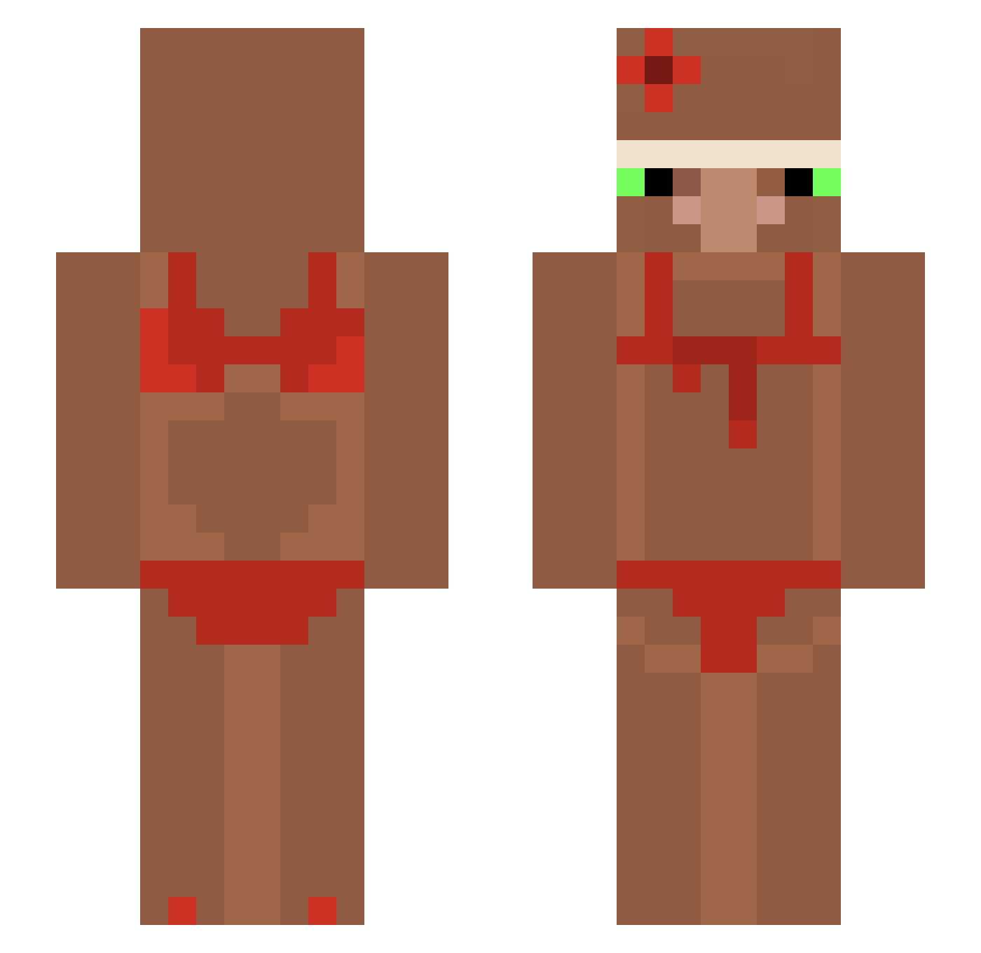Shadoofs Minecraft skin, front and back view