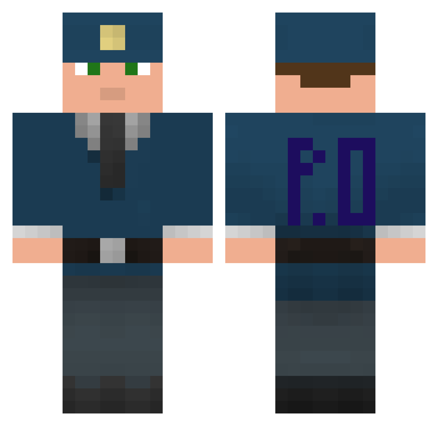 PostOffice Minecraft skin, front and back view
