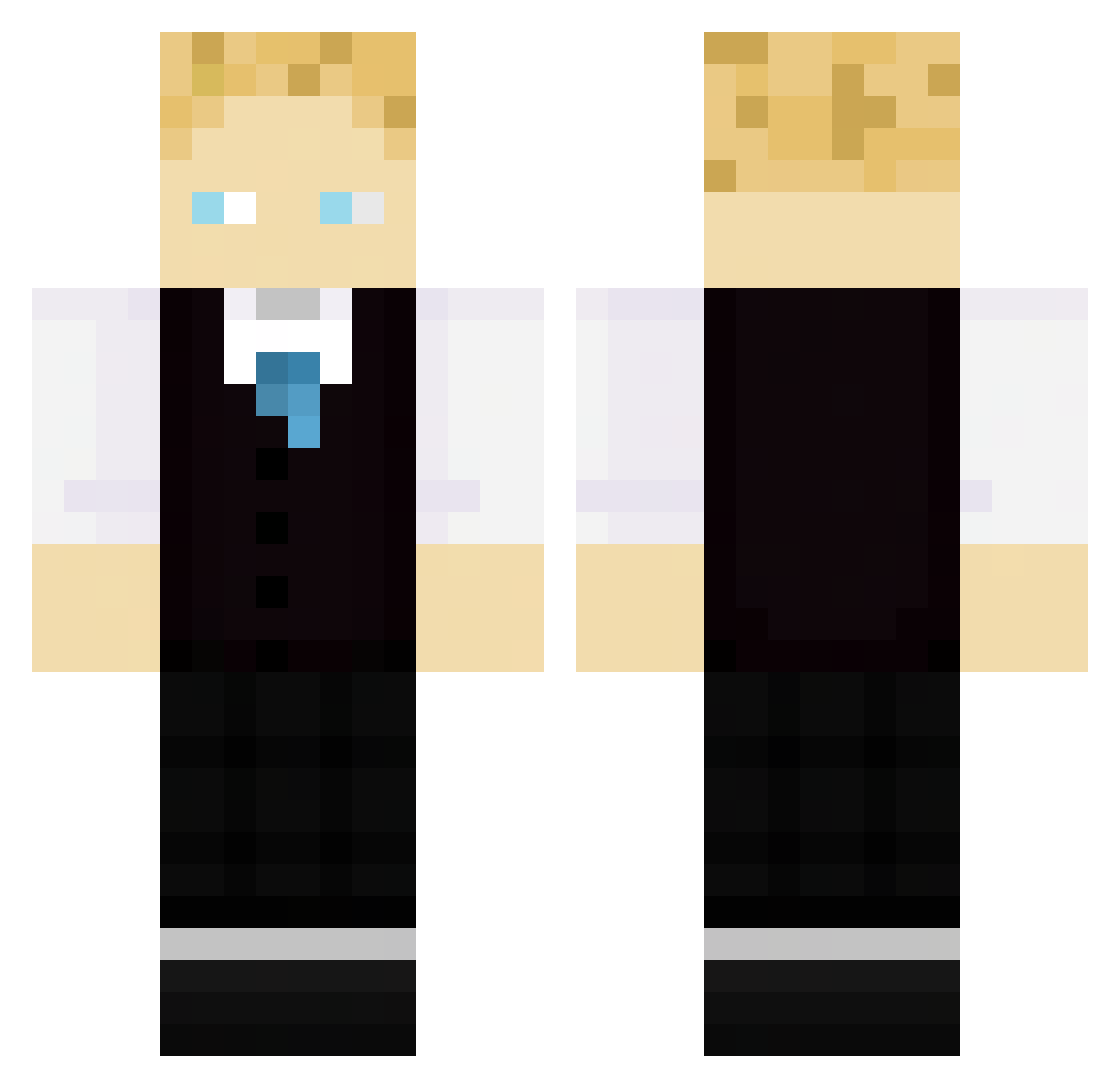 K_hlz Minecraft skin, front and back view
