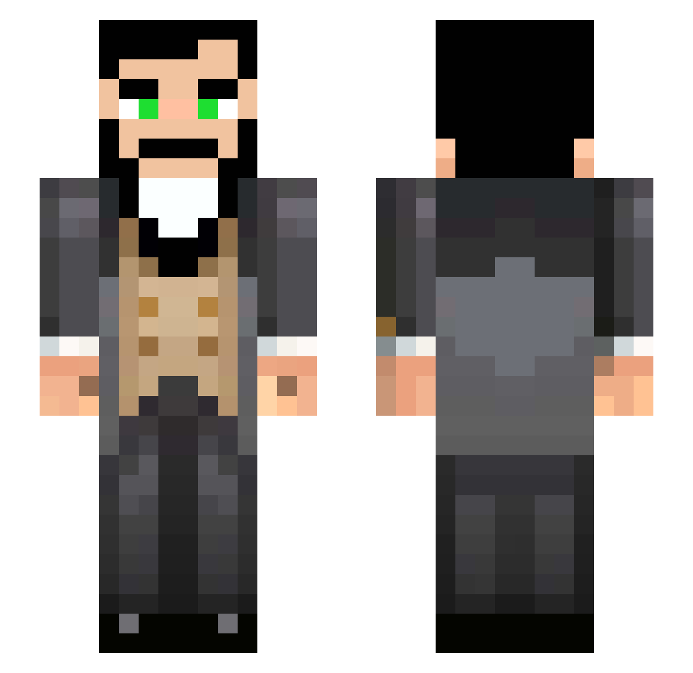 Mastakill236 Minecraft skin, front and back view