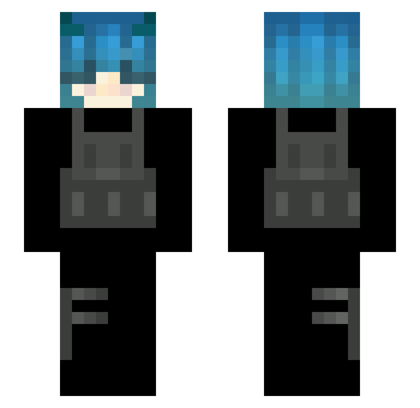 SpyToxicK Minecraft skin, front and back view