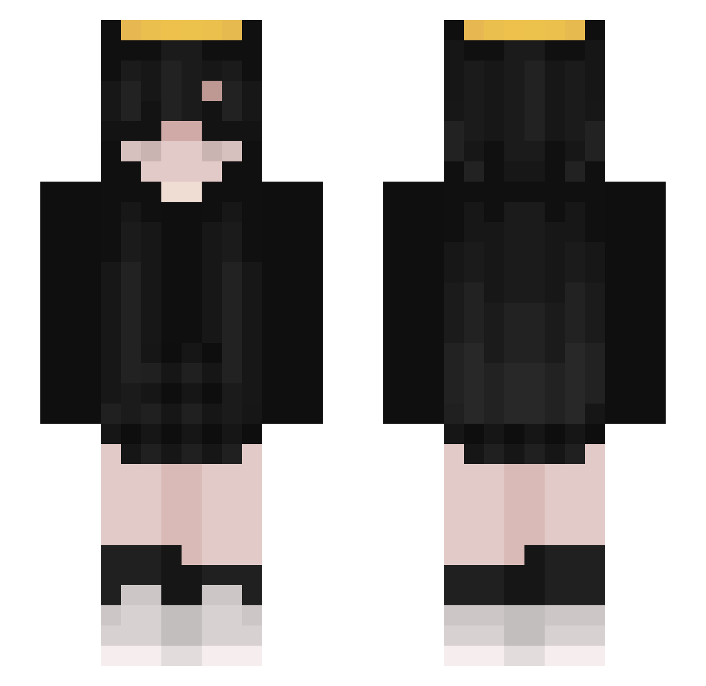Morfinka Minecraft skin, front and back view