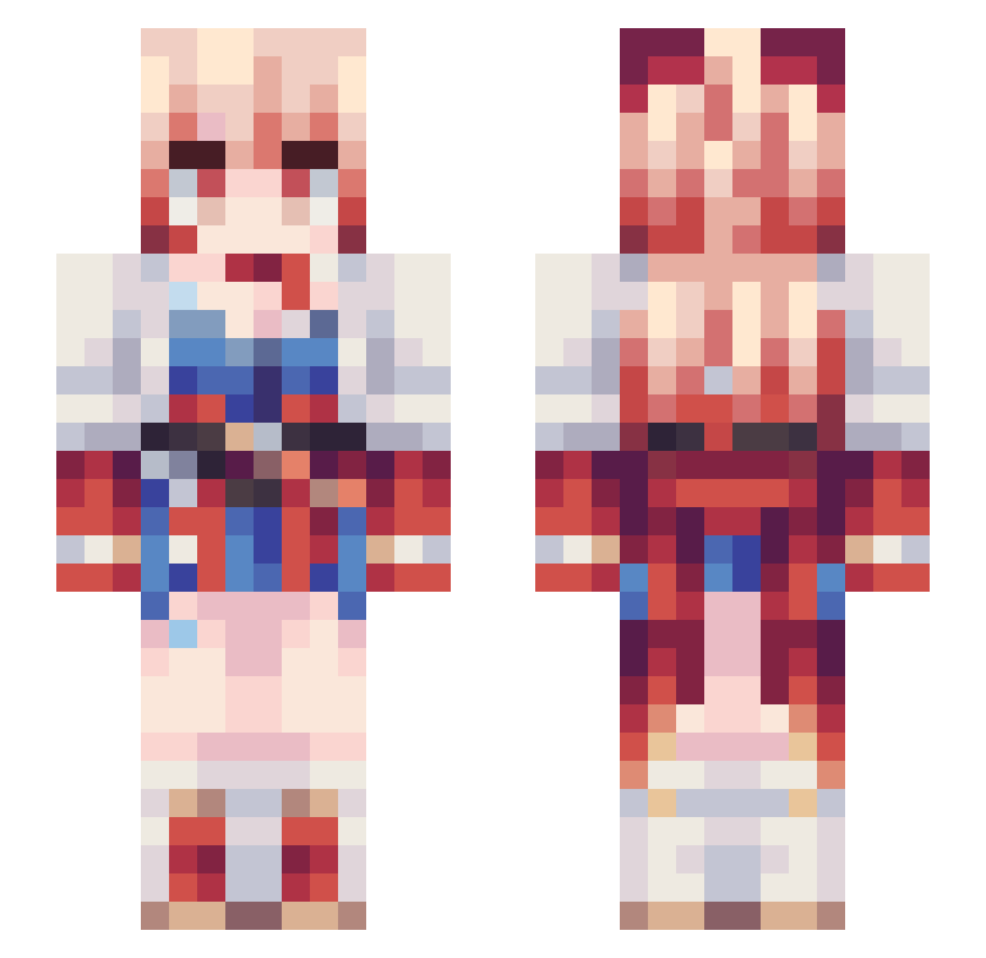 wsr000 Minecraft skin, front and back view