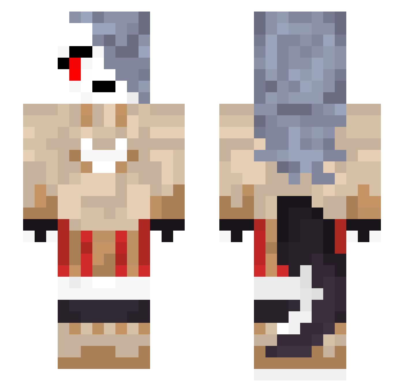 Fooxu3 Minecraft skin, front and back view
