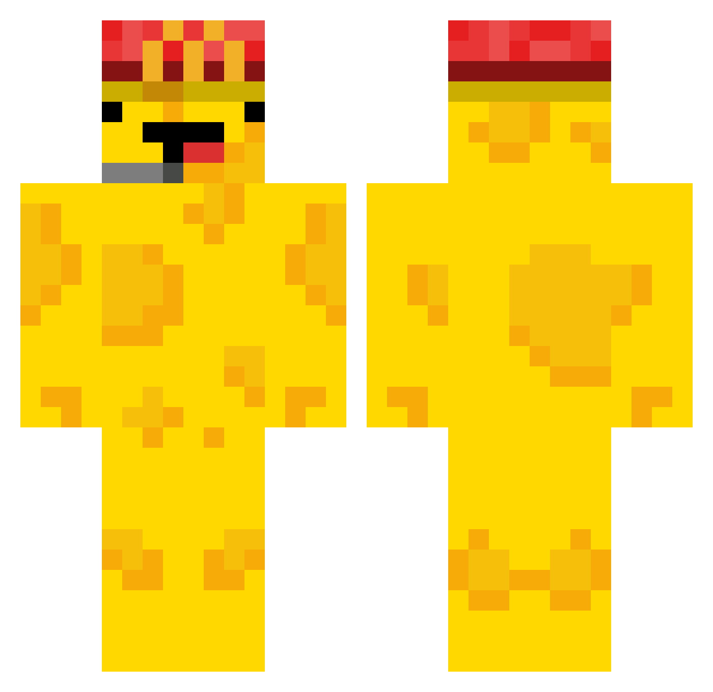 Puncan1 Minecraft skin, front and back view