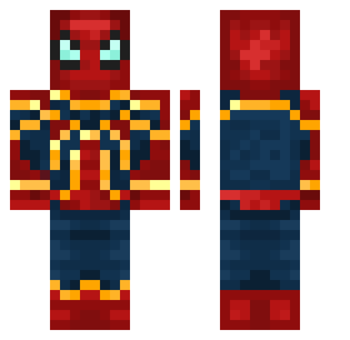 SoccerSamuel16 Minecraft skin, front and back view