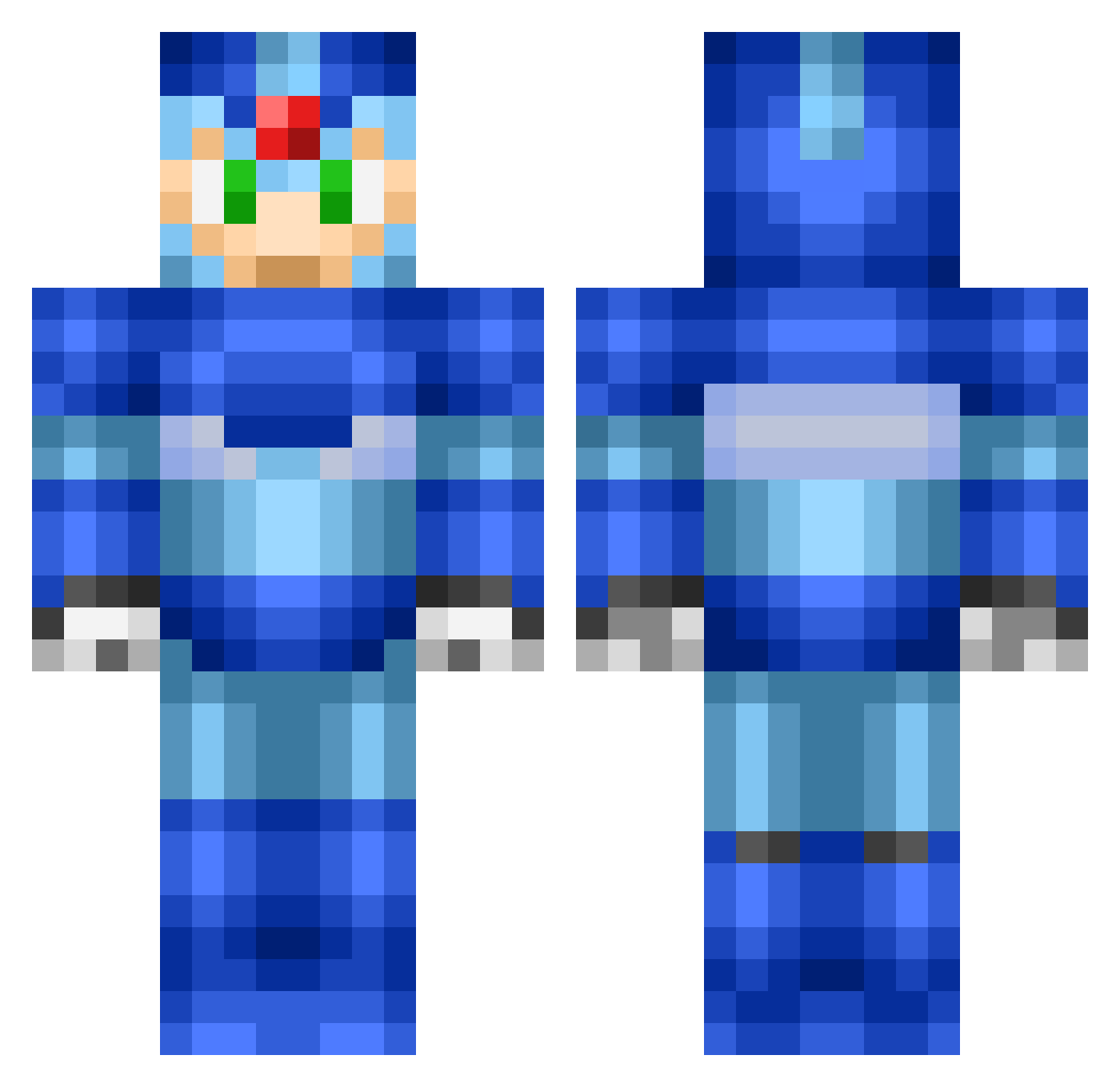 WulfX3 Minecraft skin, front and back view