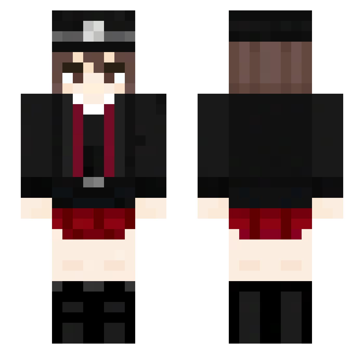 fau1t7 Minecraft skin, front and back view