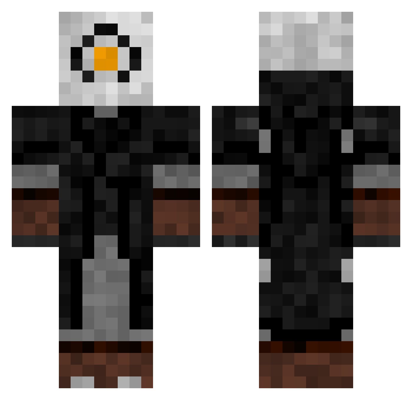 Shinoa_00 Minecraft skin, front and back view