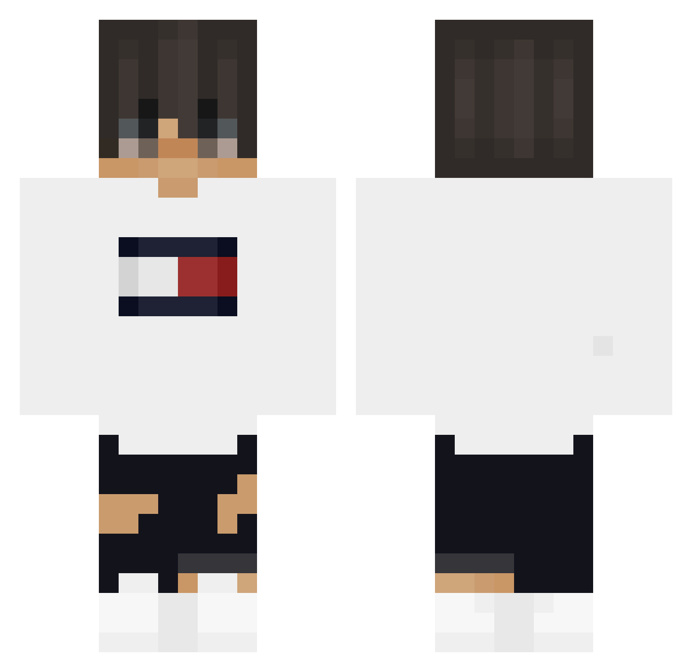 Dunkelweiss Minecraft skin, front and back view