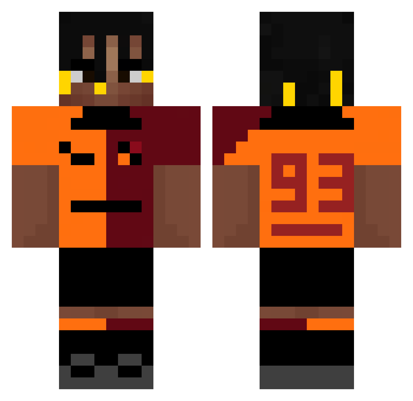 tamarzinho Minecraft skin, front and back view