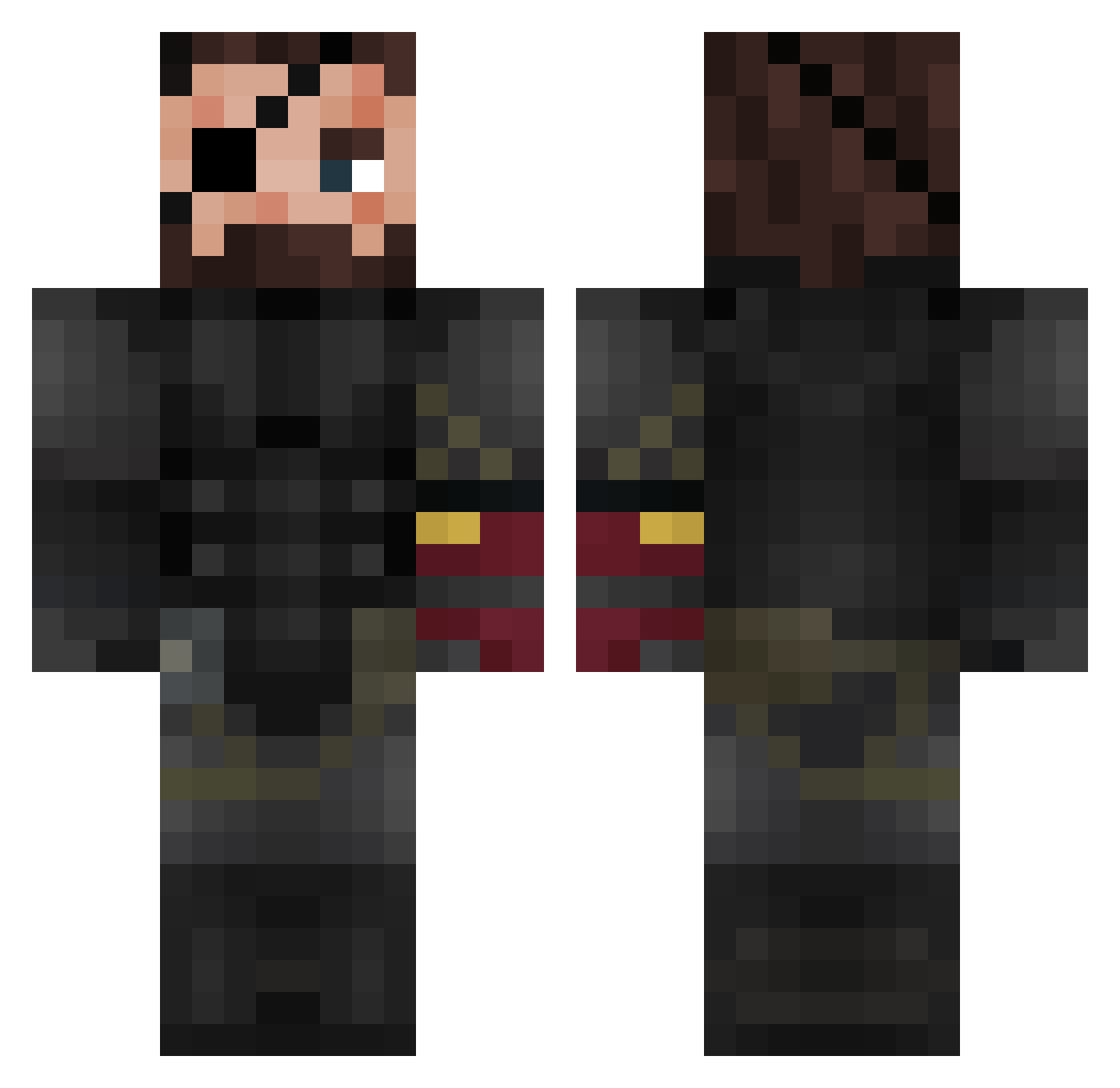 ZenZucchini Minecraft skin, front and back view