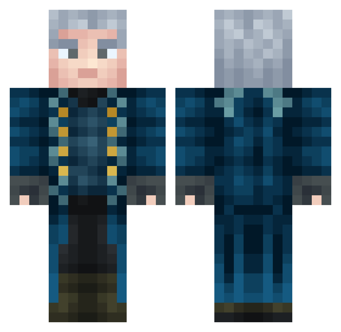 VladukV Minecraft skin, front and back view