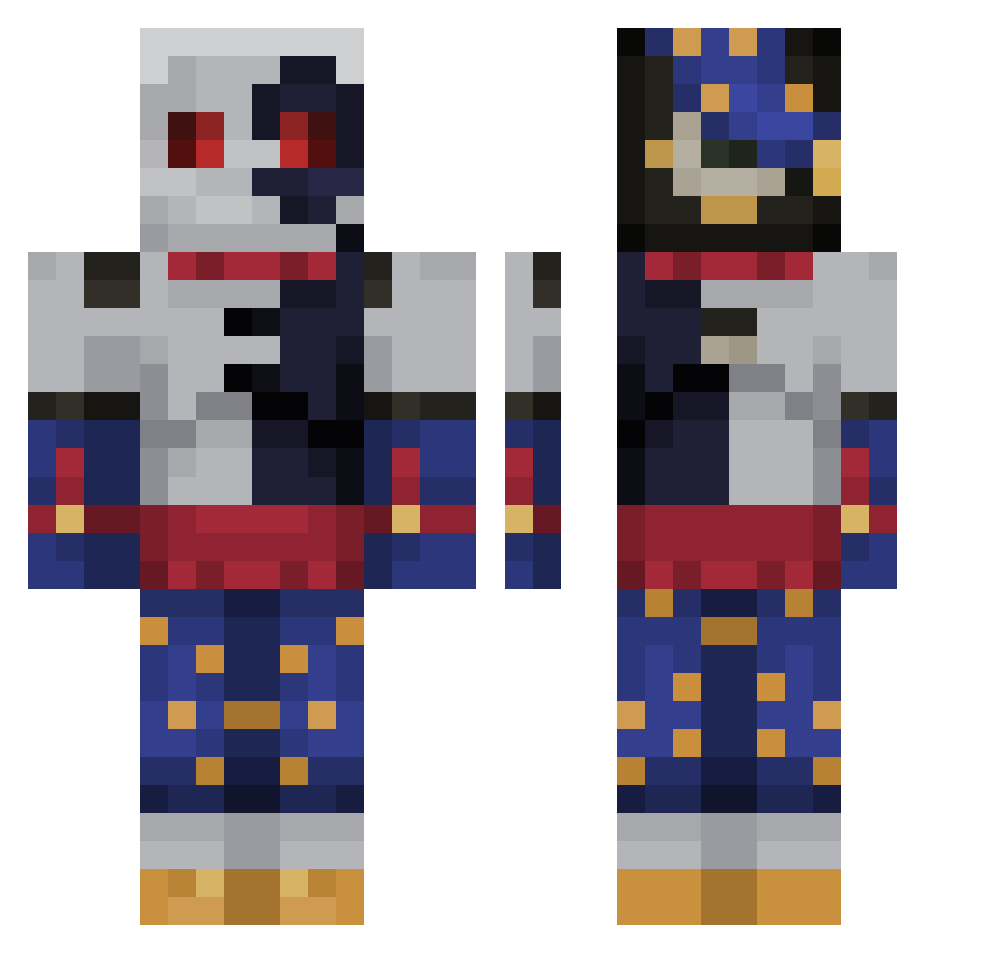 BunnyBreadCrumb Minecraft skin, front and back view