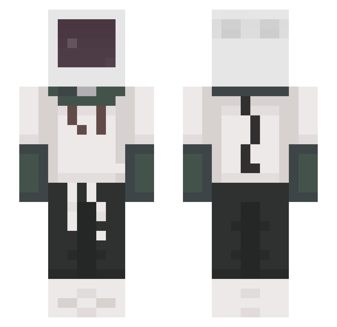 Peyce Minecraft skin, front and back view