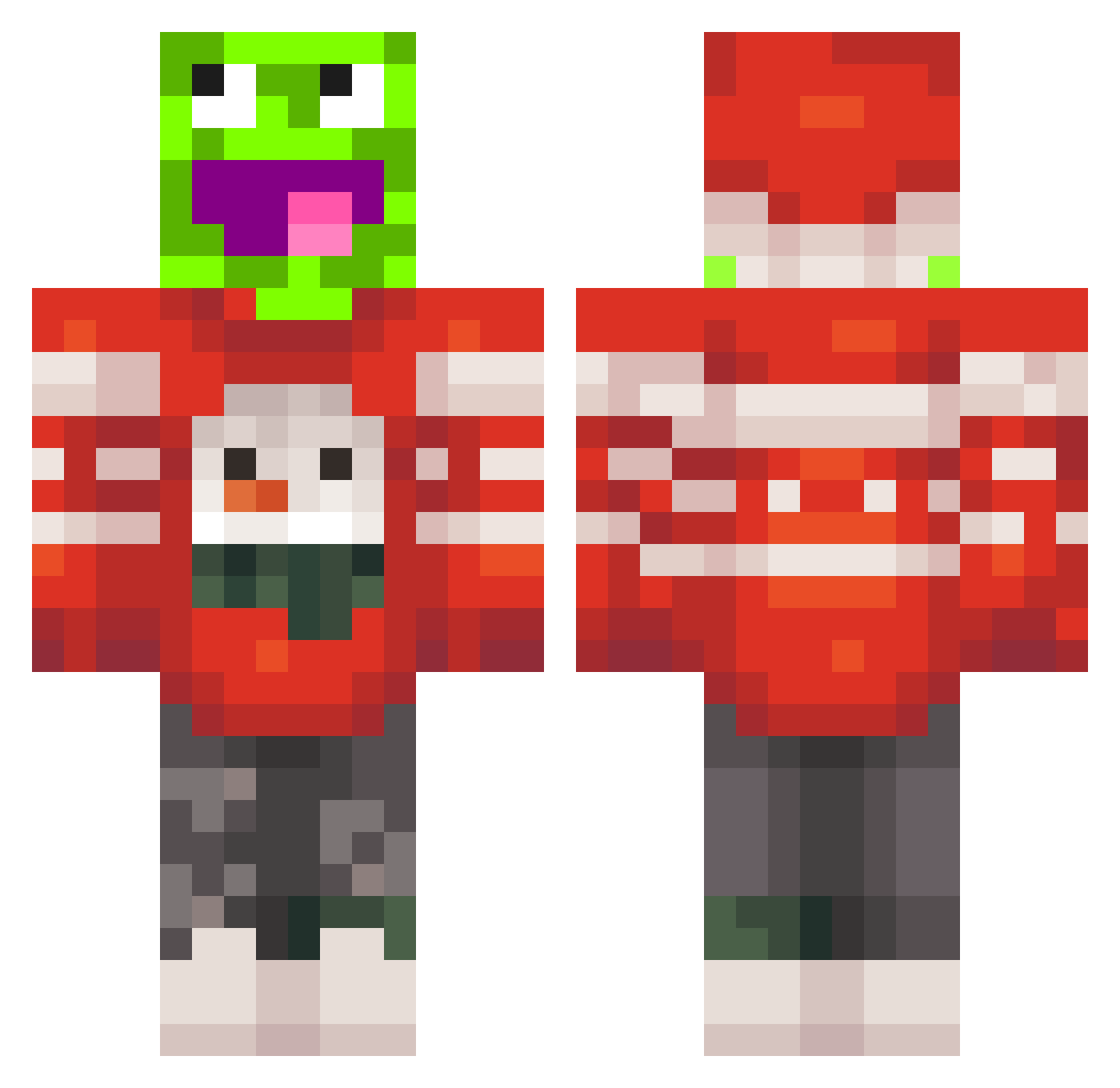 00asx00 Minecraft skin, front and back view