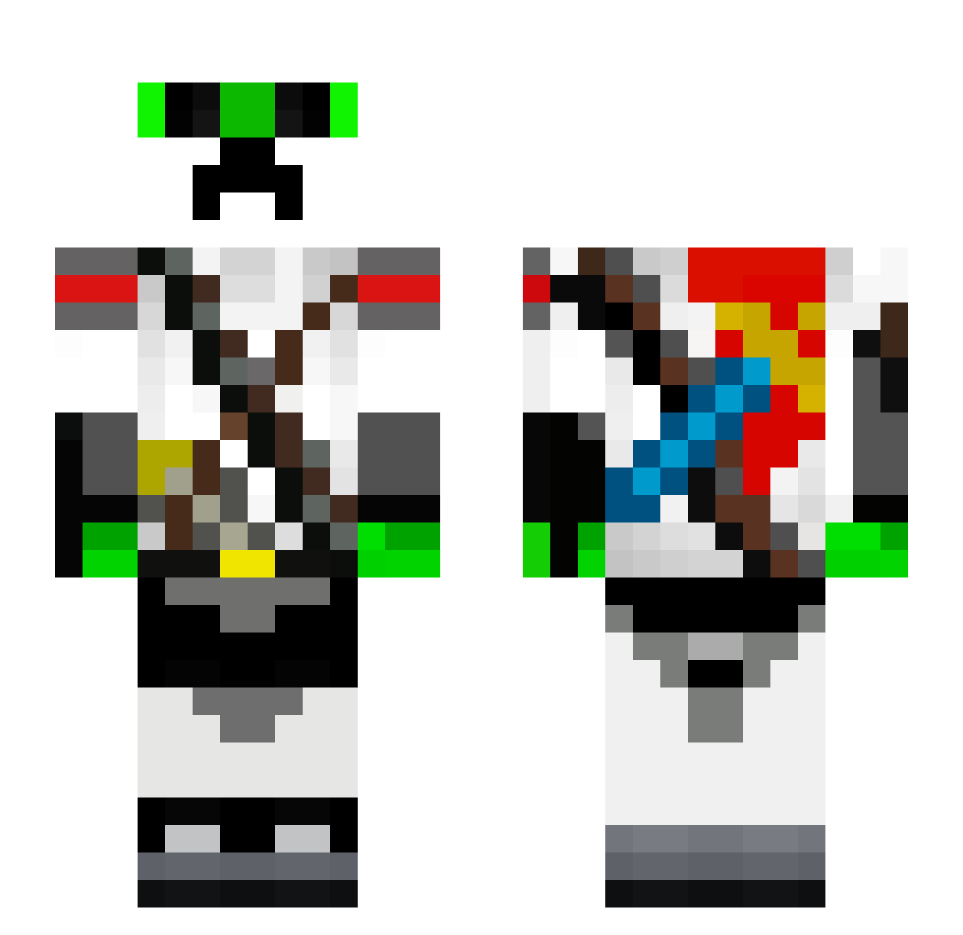 Zinyuk Minecraft skin, front and back view