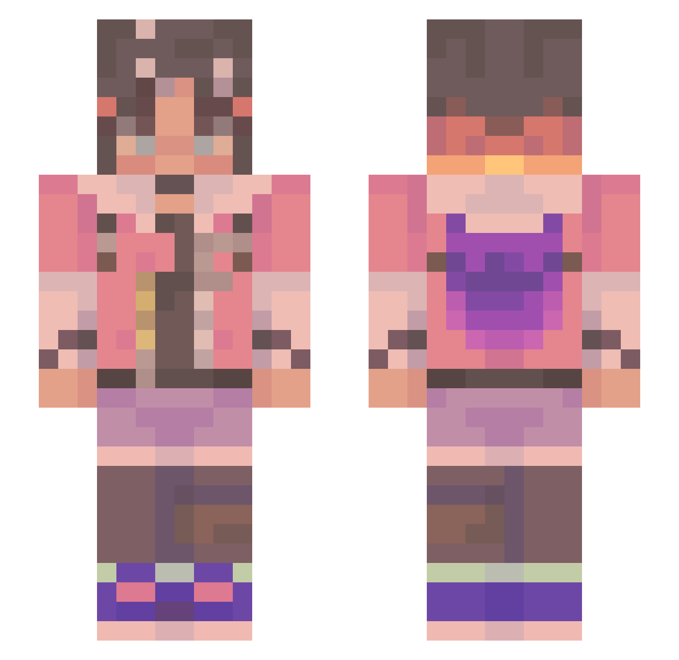 butwinkle Minecraft skin, front and back view