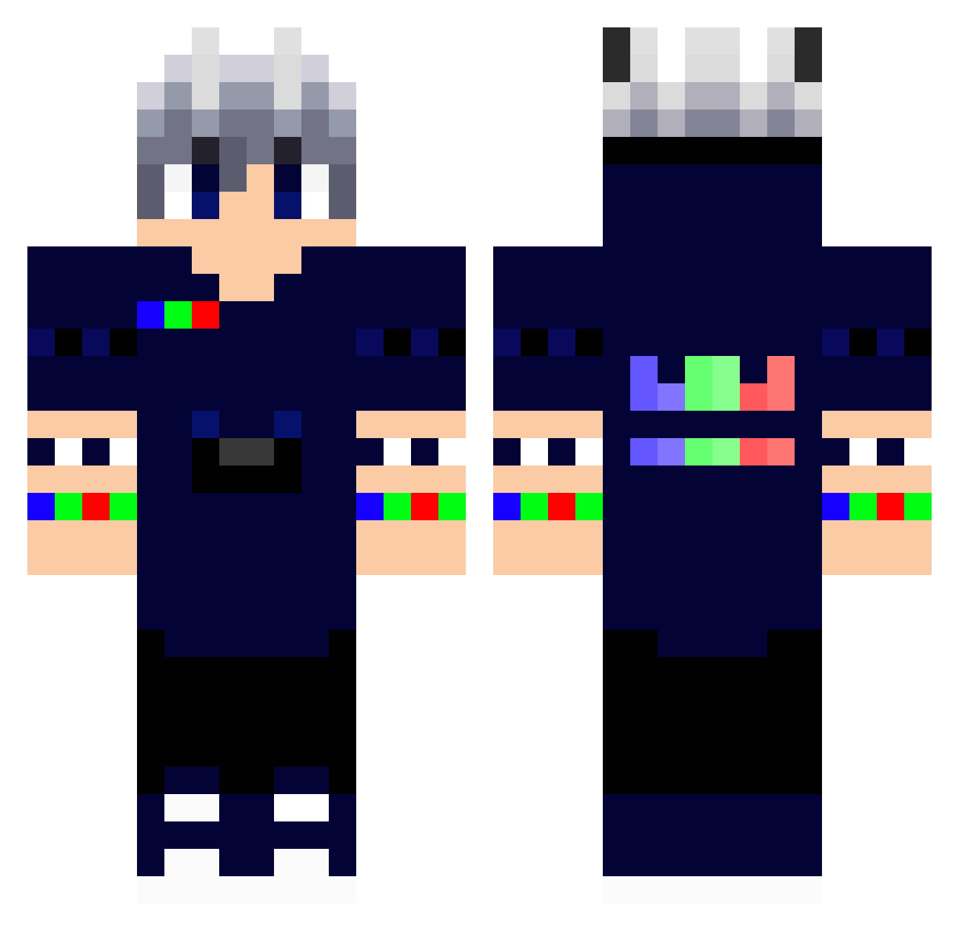 BumBaTik Minecraft skin, front and back view