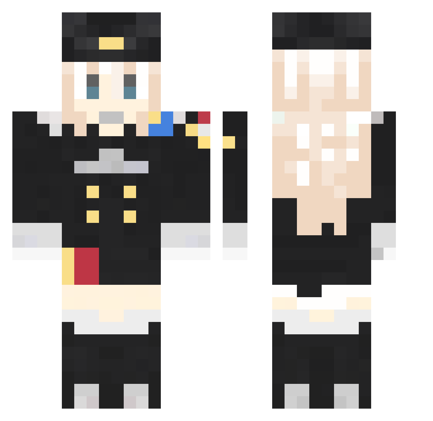 Wasabitonne Minecraft skin, front and back view