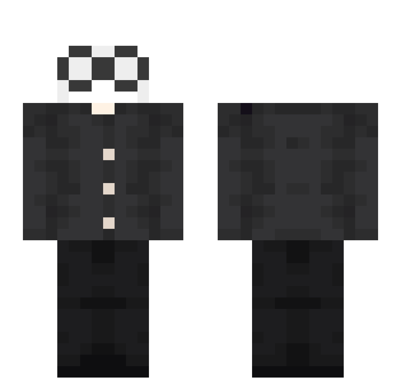 TeoLeoOreo Minecraft skin, front and back view