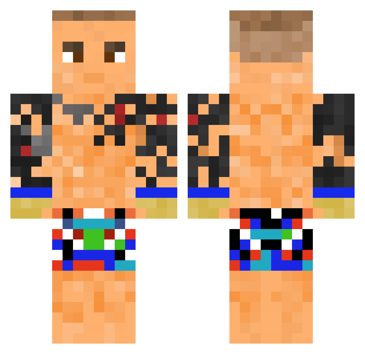 Kaschubski59 Minecraft skin, front and back view