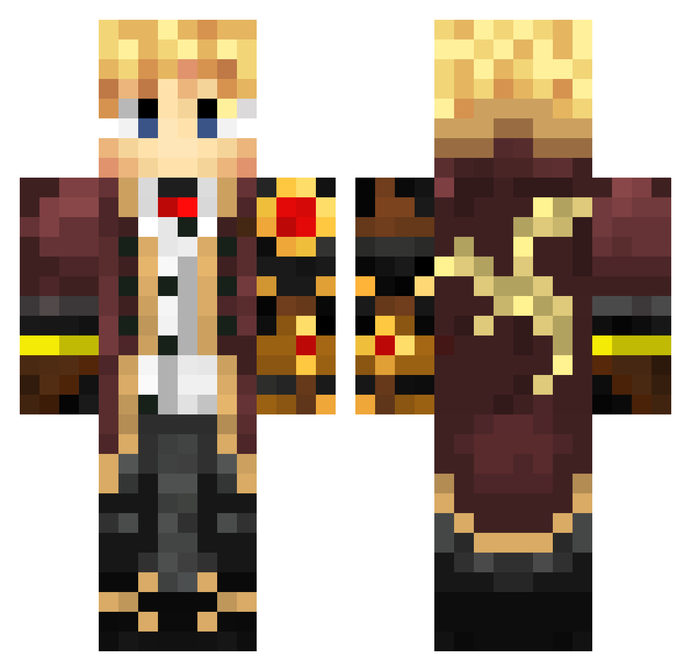 KimuRoku Minecraft skin, front and back view