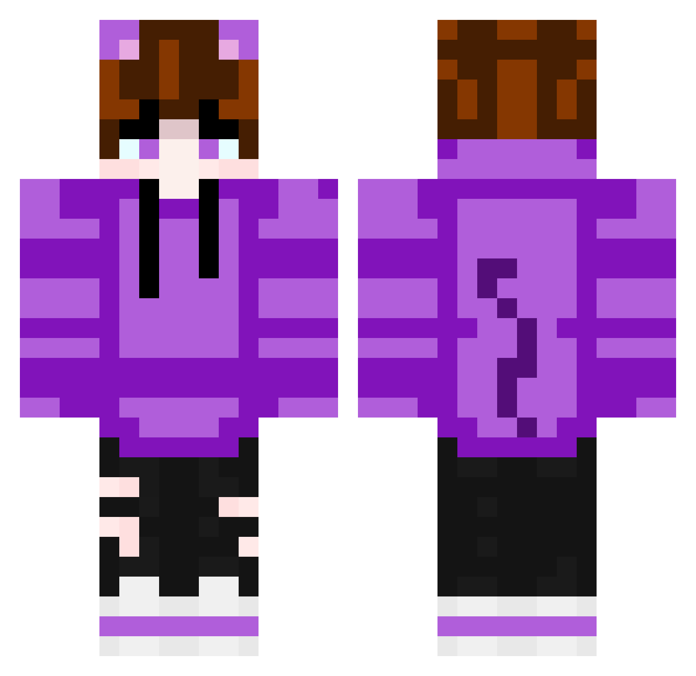 pluszi233 Minecraft skin, front and back view