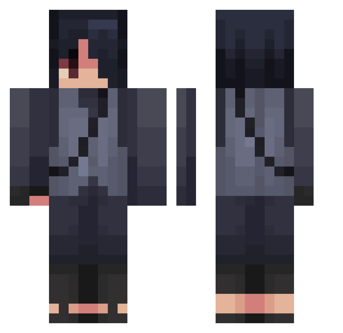 Quammy228 Minecraft skin, front and back view