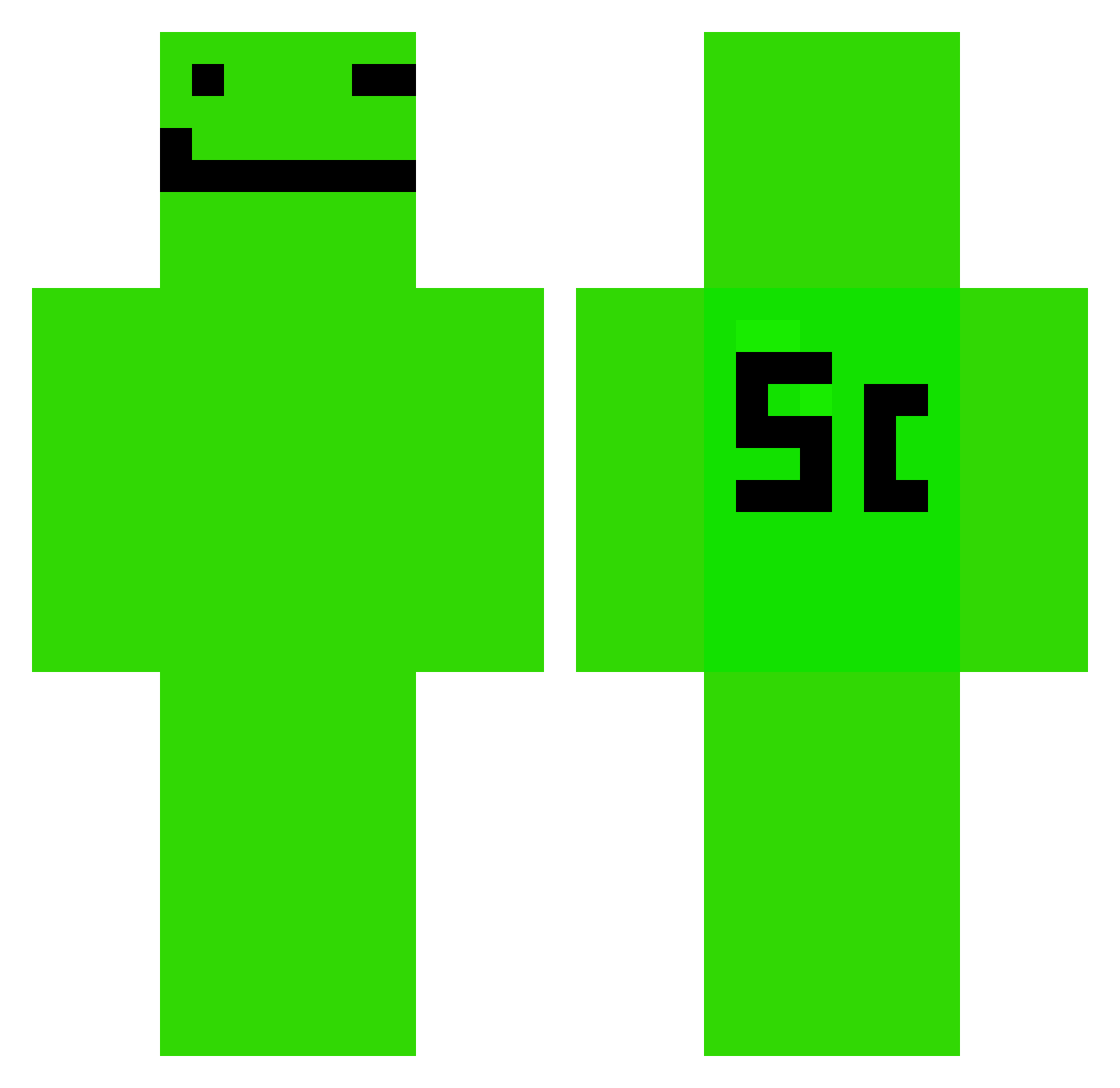 supercaiden Minecraft skin, front and back view