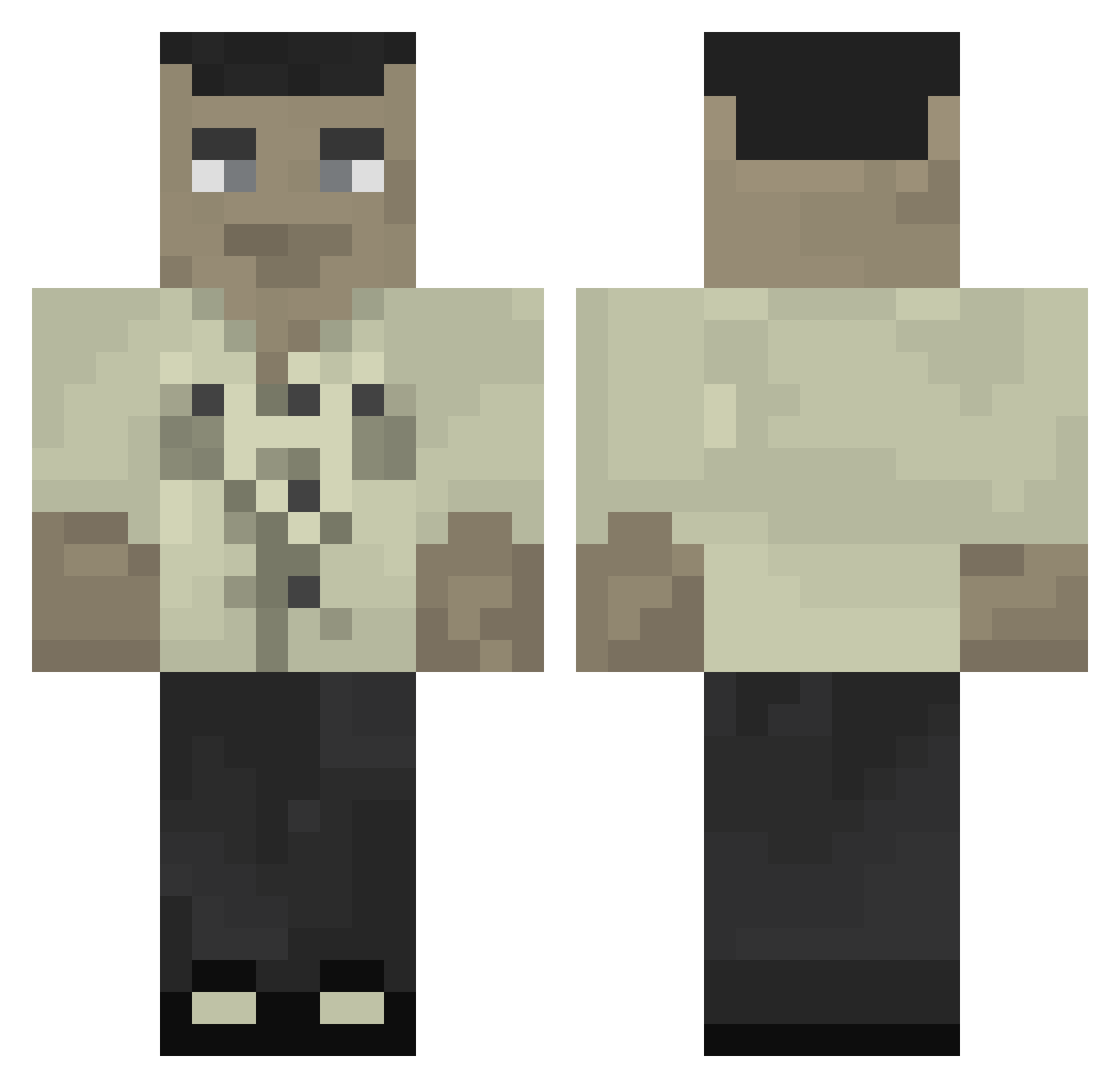 AmbrosiumCorp Minecraft skin, front and back view