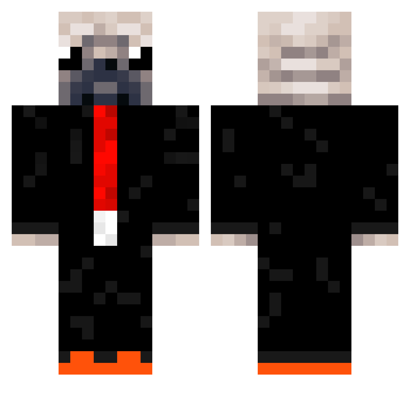 Dabbid Minecraft skin, front and back view