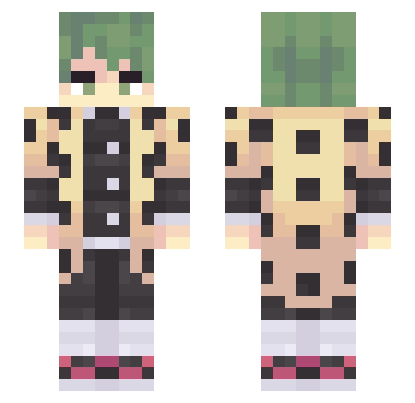 whyl0 Minecraft skin, front and back view