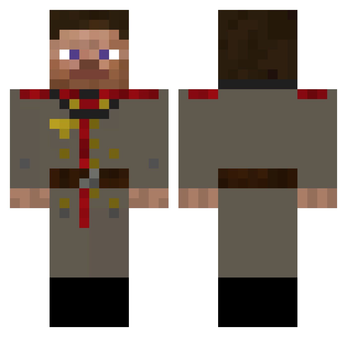 Steve_general Minecraft skin, front and back view