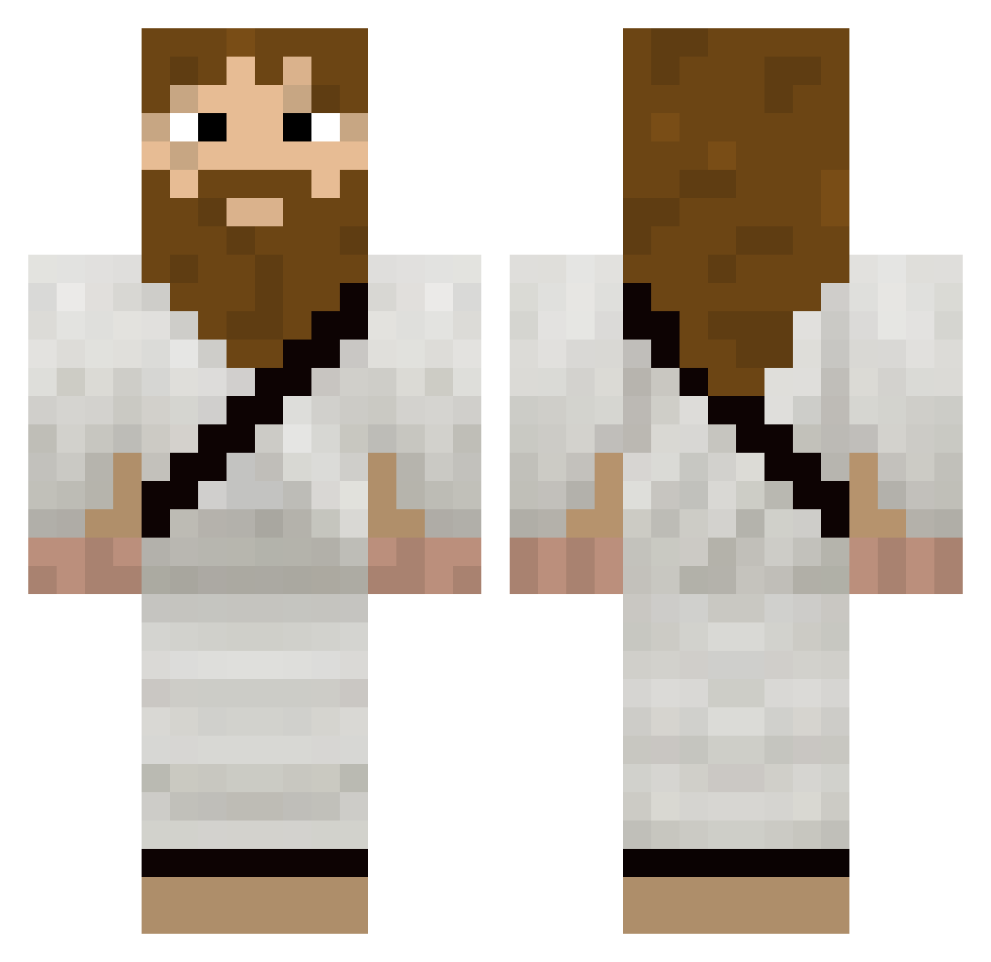 auricularia Minecraft skin, front and back view