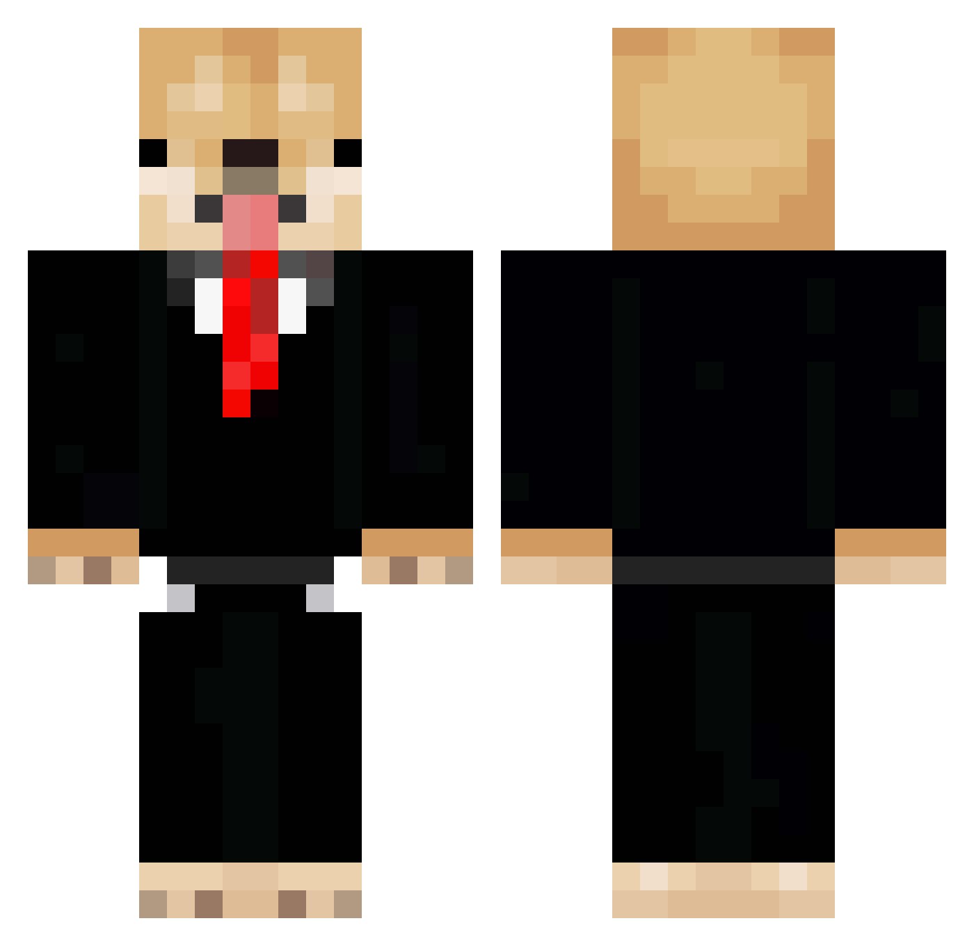 LovelySpinach Minecraft skin, front and back view