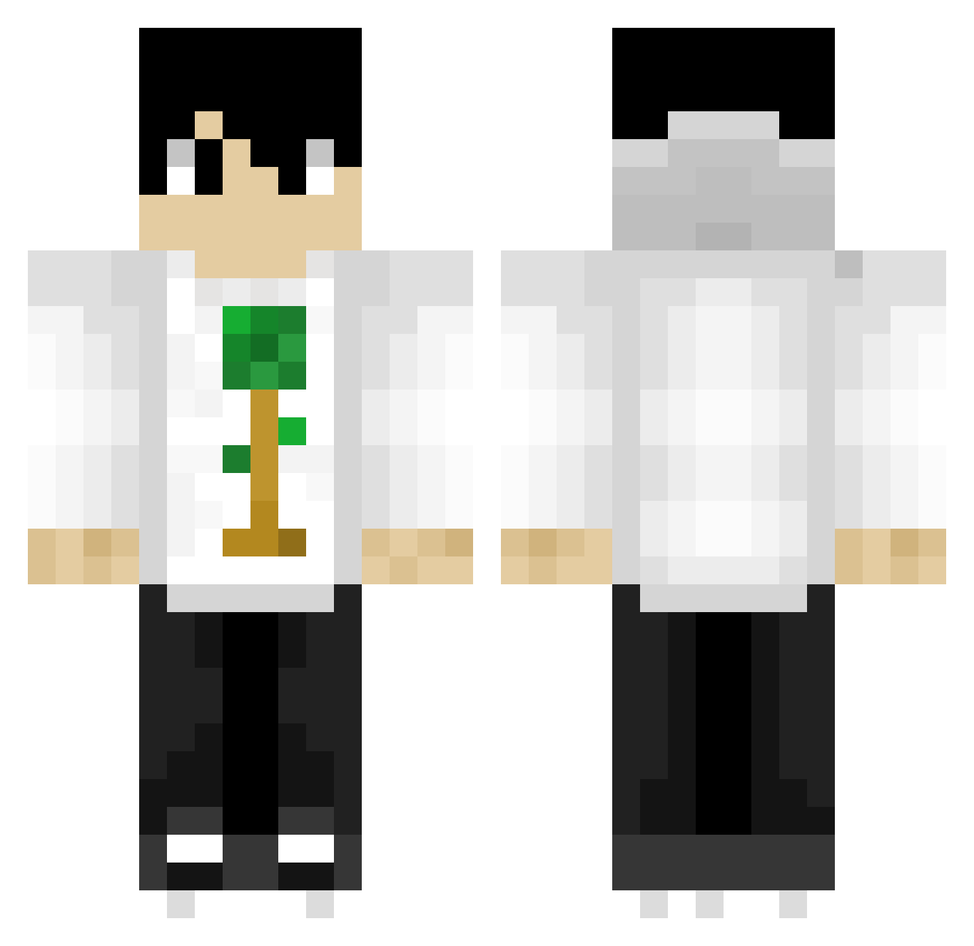 Steveyan Minecraft skin, front and back view