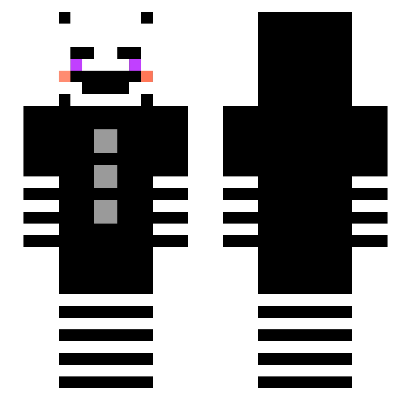 silver_dude13 Minecraft skin, front and back view