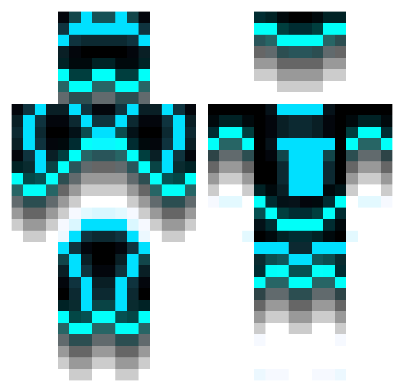 Trussetyven69 Minecraft skin, front and back view