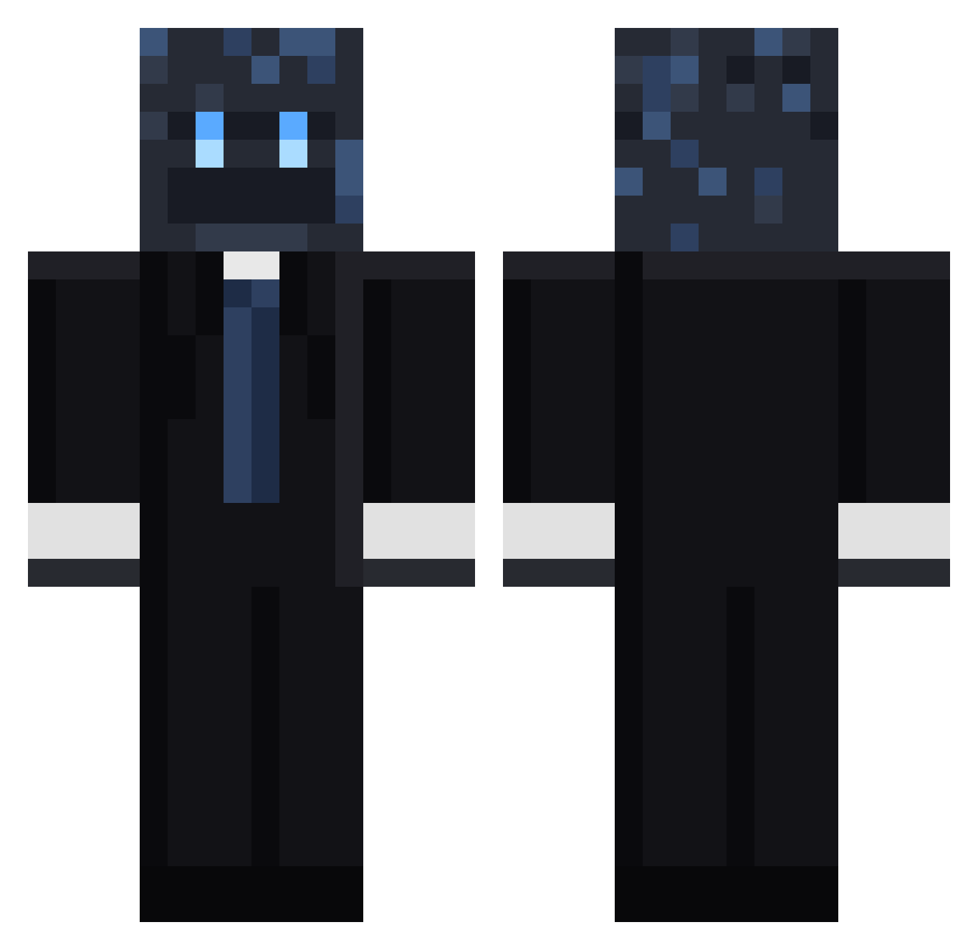 AliArvas Minecraft skin, front and back view